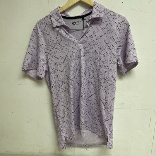 VRST Men's Plaid Pique Print Polo Plaid Dusty Grape MVG10019 BRAND NEW
