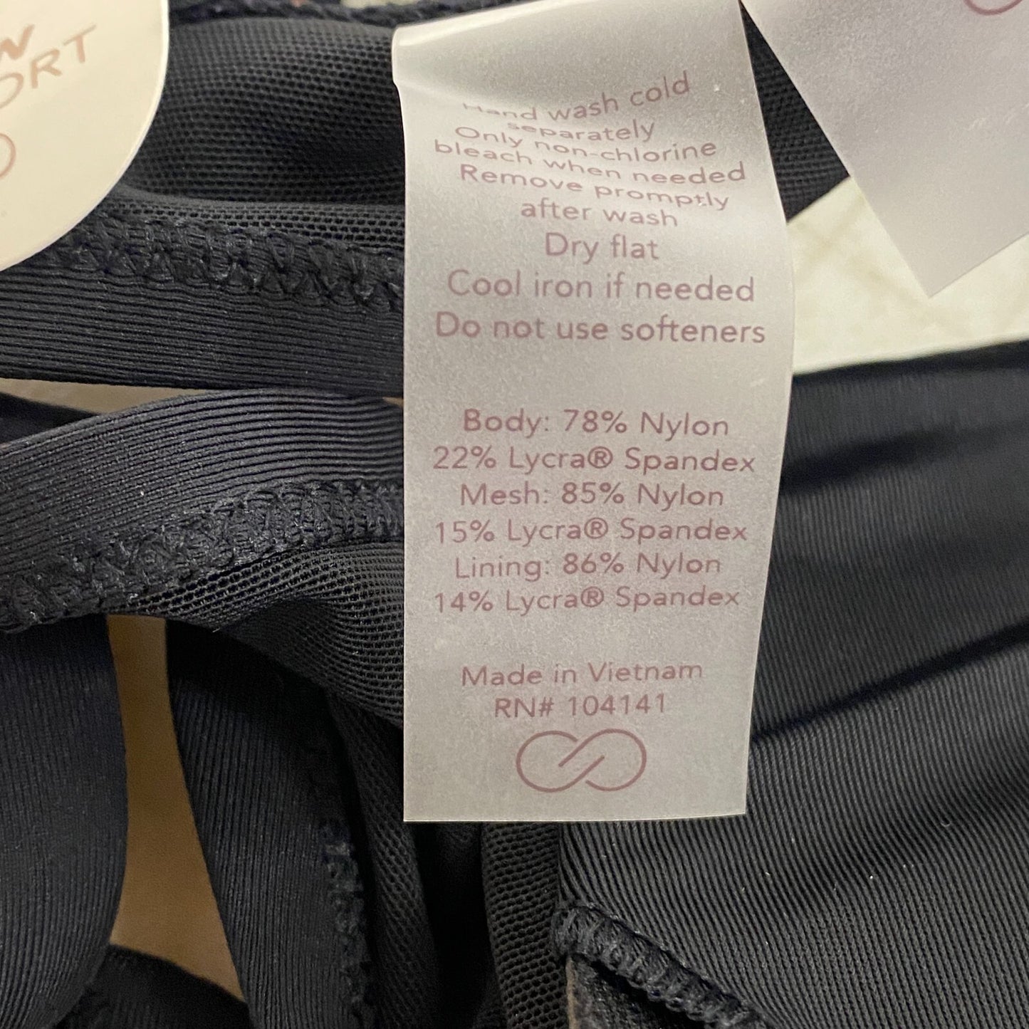 Calia Women's Swim Collection Tie Front Racerback Bikini Top Pure Black WSA22200