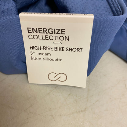 Calia Women's 5" Energize High Rise Bike Short Fitted LustraLux Blue Jean New