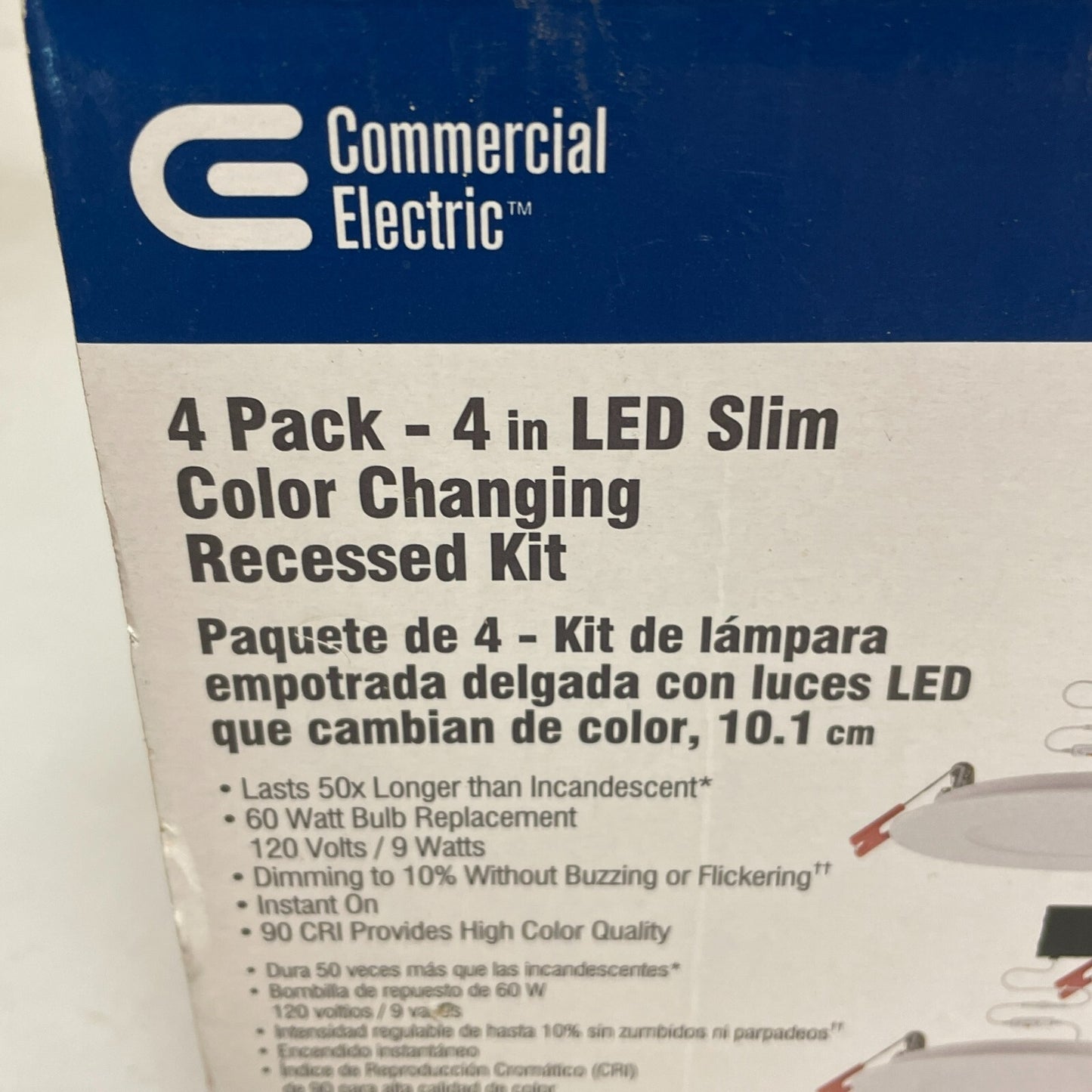 Commercial Electric 91470 4″ Color-Selectable Recessed LED Kit 3-pack ,,,,,,,,,,