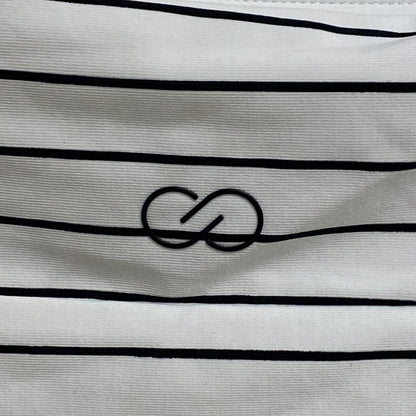 Calia Women's Swim Mid Rise Wide Band Bottom Stripe White WSA20406PRTX