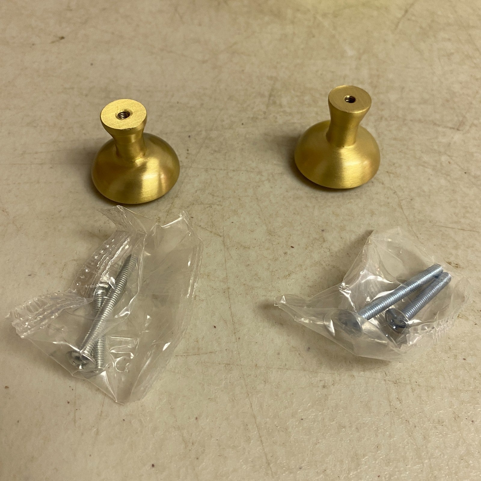 Signature Hardware Strasbourg Brass Cabinet Knob 1‑1/4″ Satin Brass (2 Pack)