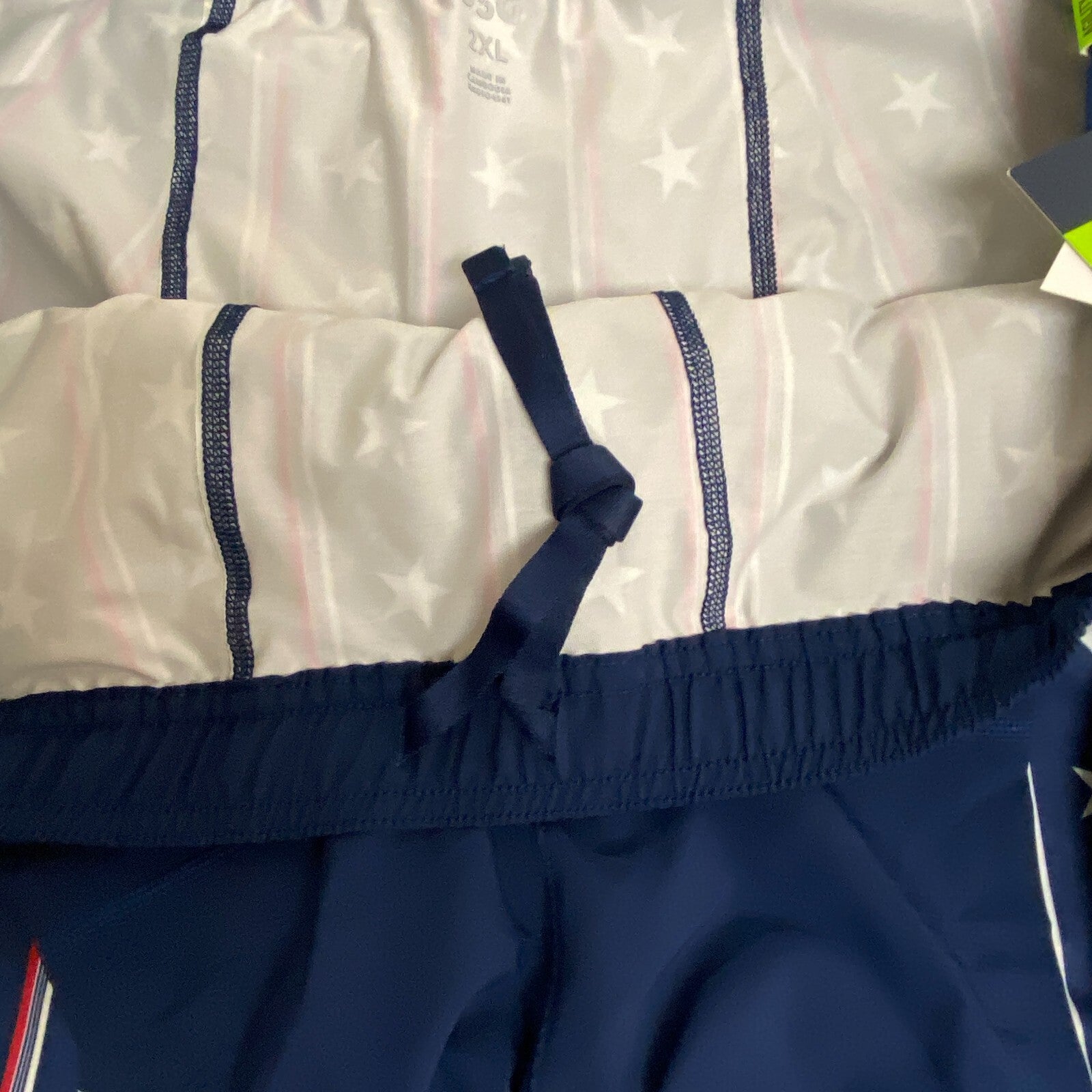 DSG Men's 5"inseam Athletic Fit 2-In-1 Agility Short Navy Americana Pinstripe