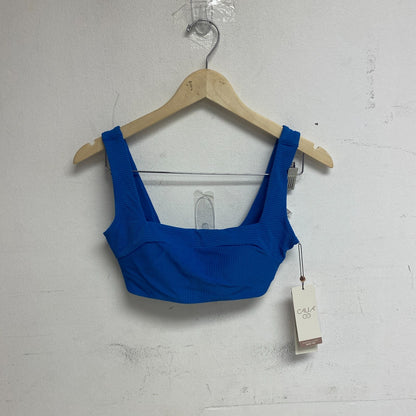 Calia Women's Swim Bikini Top Seamed Square Neck Top ROYAL BLUE WSA23209R New!