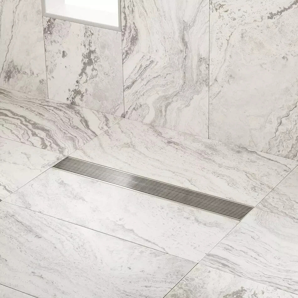 Signature Hardware 24" Carmen Linear Shower Drain - Brushed Stainless Steel