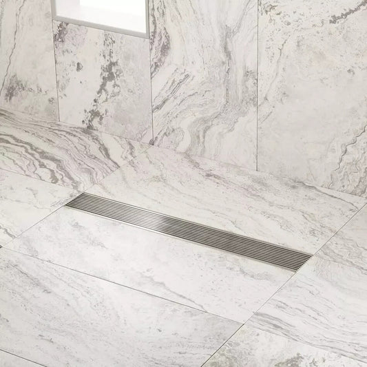 Signature Hardware 24" Carmen Linear Shower Drain - Brushed Stainless Steel