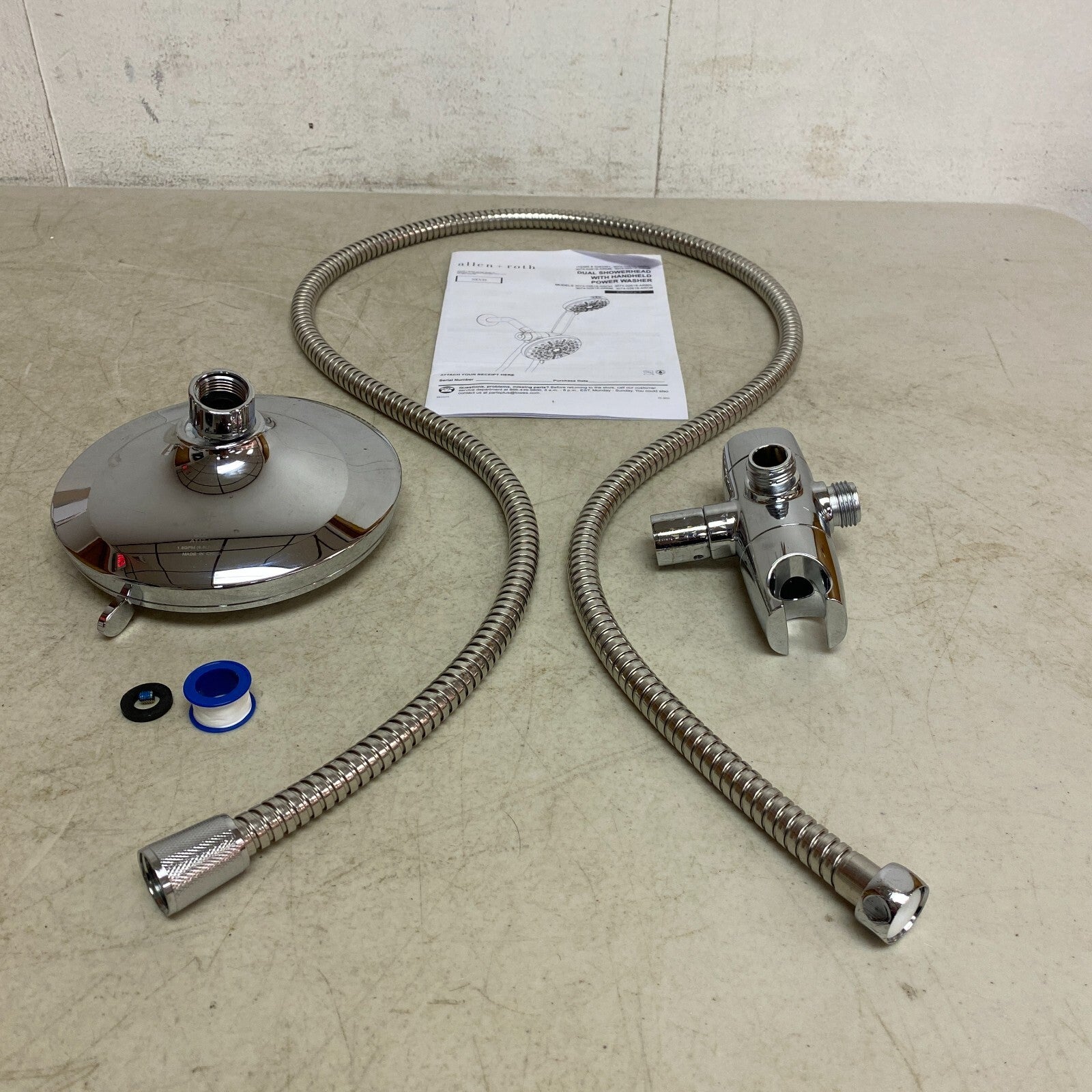 allen + roth Nevis 6-Settings Chrome 5-in Round Dual/Combo Shower Head 1.8 GPM