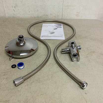 allen + roth Nevis 6-Settings Chrome 5-in Round Dual/Combo Shower Head 1.8 GPM