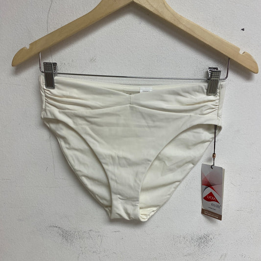 Calia Women's Swim Shirred V Front Mid Rise Bottom Cloud Cover WSA23415 New!