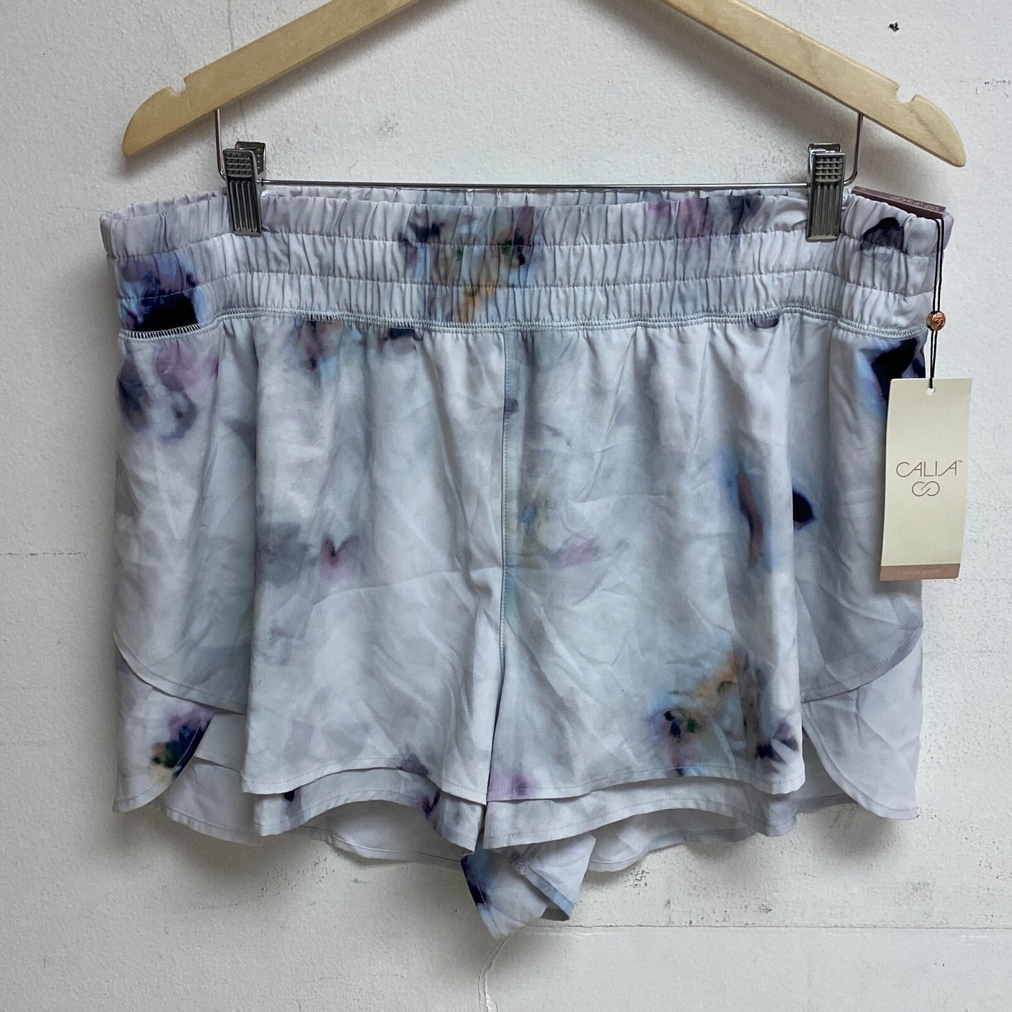 Calia Womens 3 in Relaxed Woven High Rise Step Up Performance Short Milky Blue