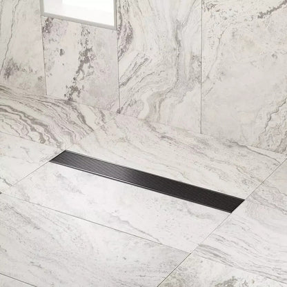 Signature Hardware 24" Carmen Linear Shower Drain - Matte Black