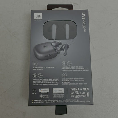 JBL Live Pro 2 True-Wireless Noise Canceling Headphones In Ear Earbuds Black NIB