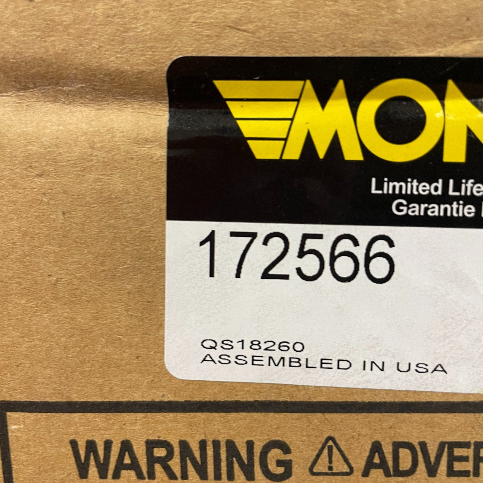 Monroe Quick‑Strut Complete Front Left Assembly w/ Coil Spring – 172566