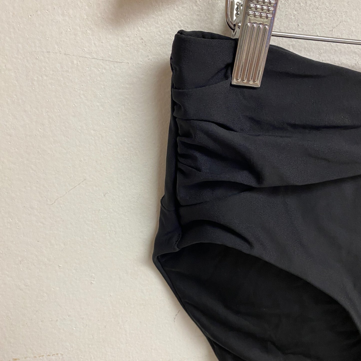 CALIA Women's Swim Collection High Rise Shirred V Front Bottom Black WSA23407