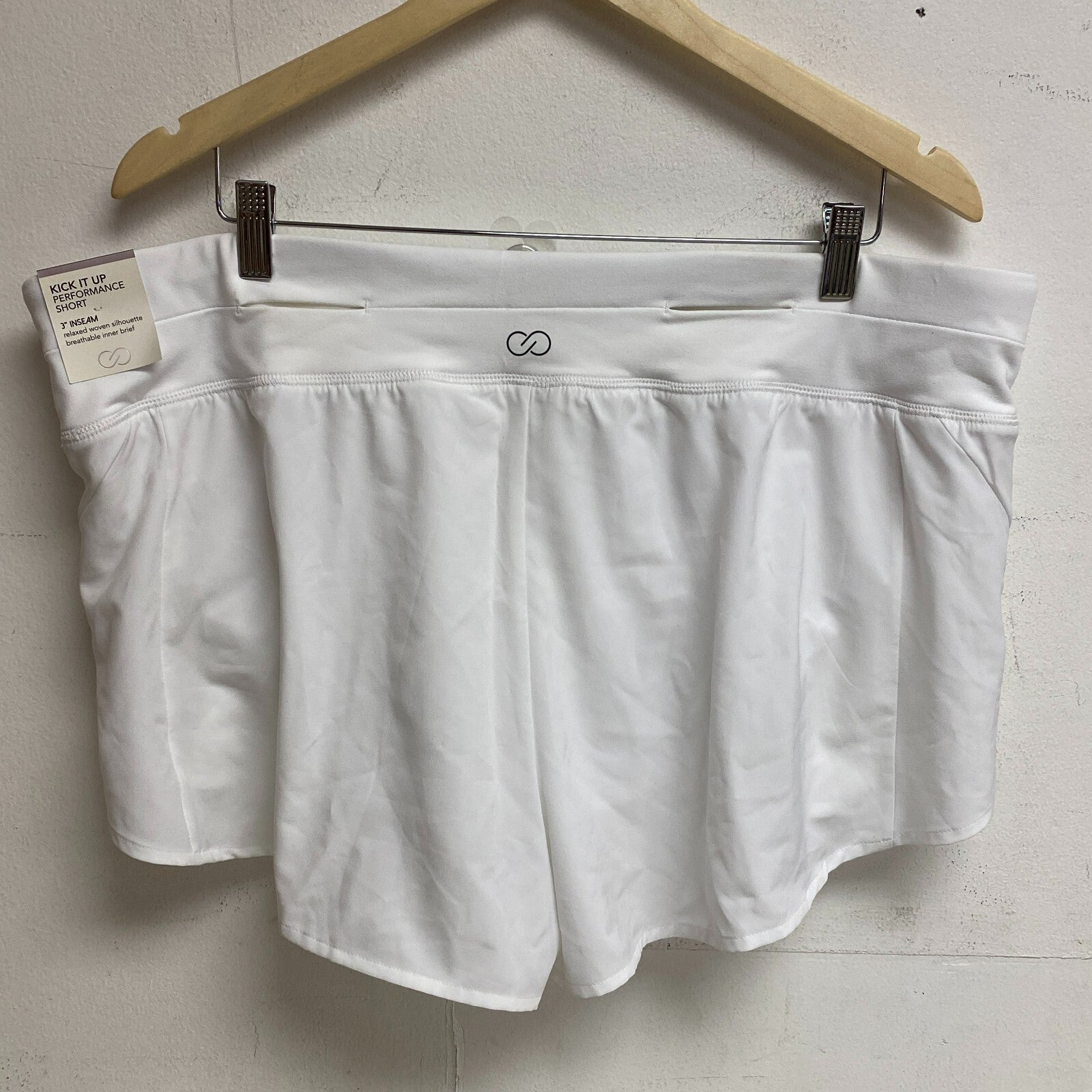 CALIA Women's Kick It Up Shorts Pure White WAX12261 Summer Trendy Stylish Solid