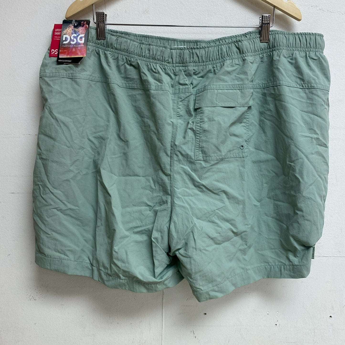 DSG X TWITCH + ALLISON Men's 6â Nylon Lifestyle Shorts Dusty Mint BOSSM13131