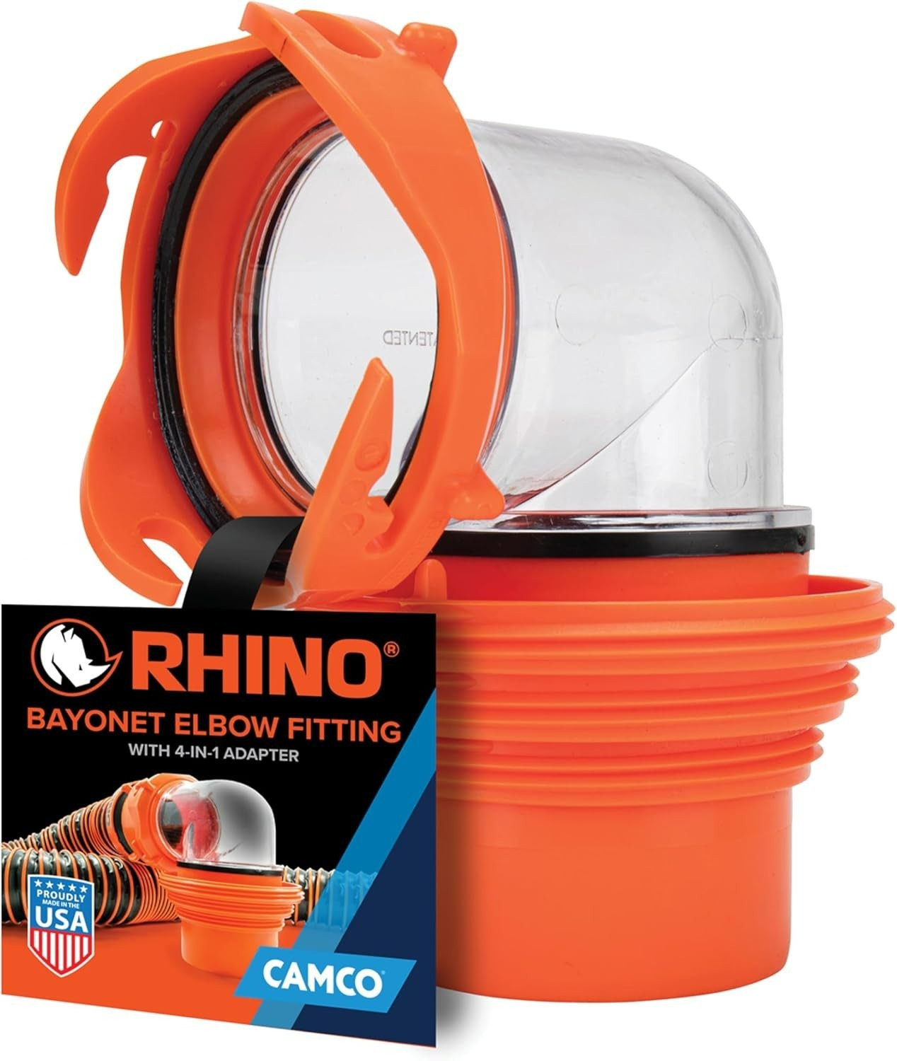 Camco RhinoFlex Clear Elbow with 4-in-1 Adapter 360° Swivel 39736