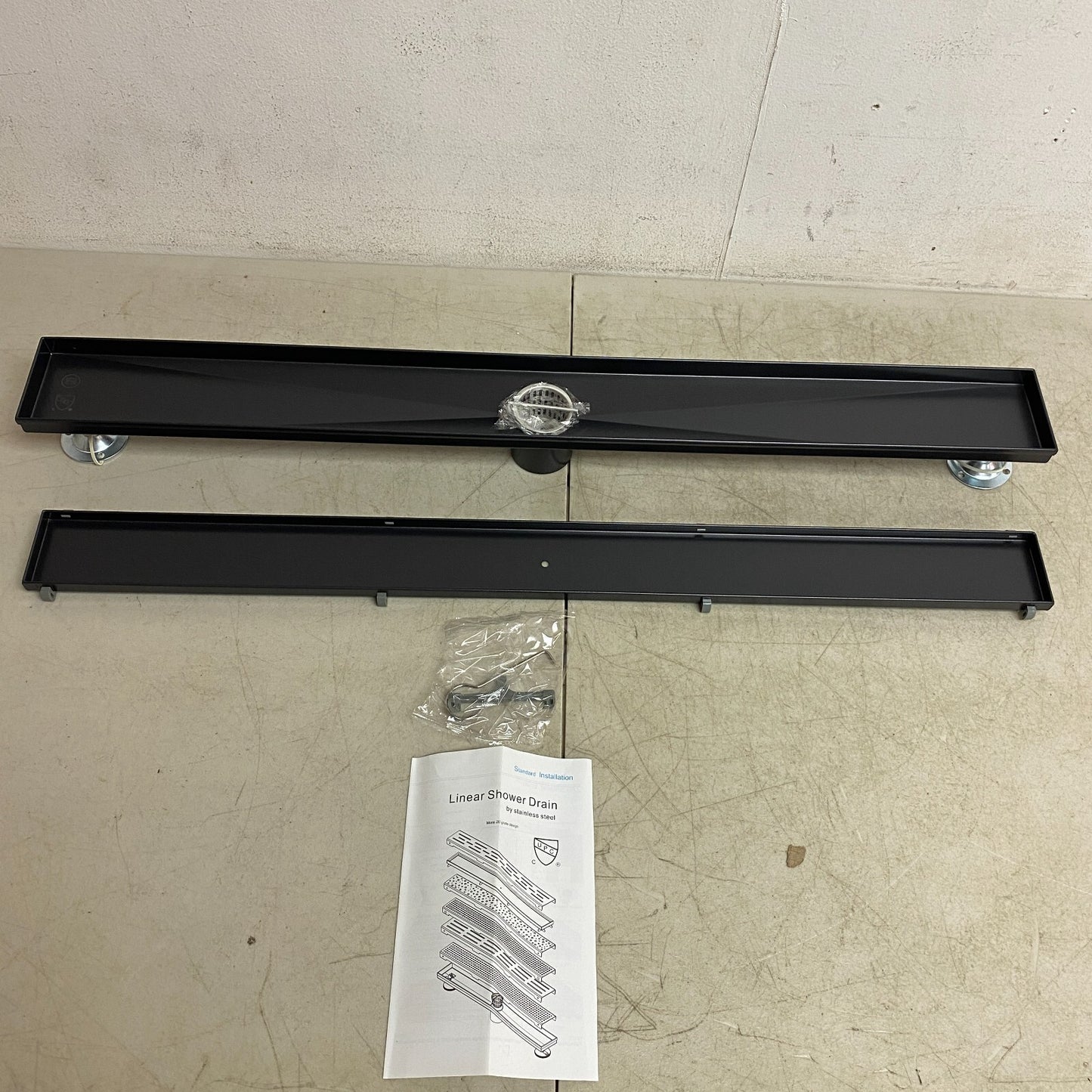 Signature Hardware 32" Cohen Linear Tile-In Shower Drain - Matte Black