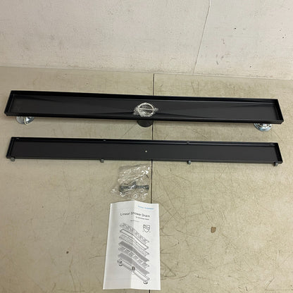 Signature Hardware 32" Cohen Linear Tile-In Shower Drain - Matte Black