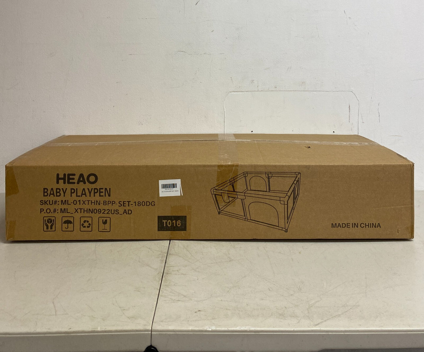 HEAO Dark Grey Breathable Mesh Baby Play Pen(38.61"x15.6"x5.46") Brand New!