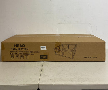 HEAO Dark Grey Breathable Mesh Baby Play Pen(38.61"x15.6"x5.46") Brand New!
