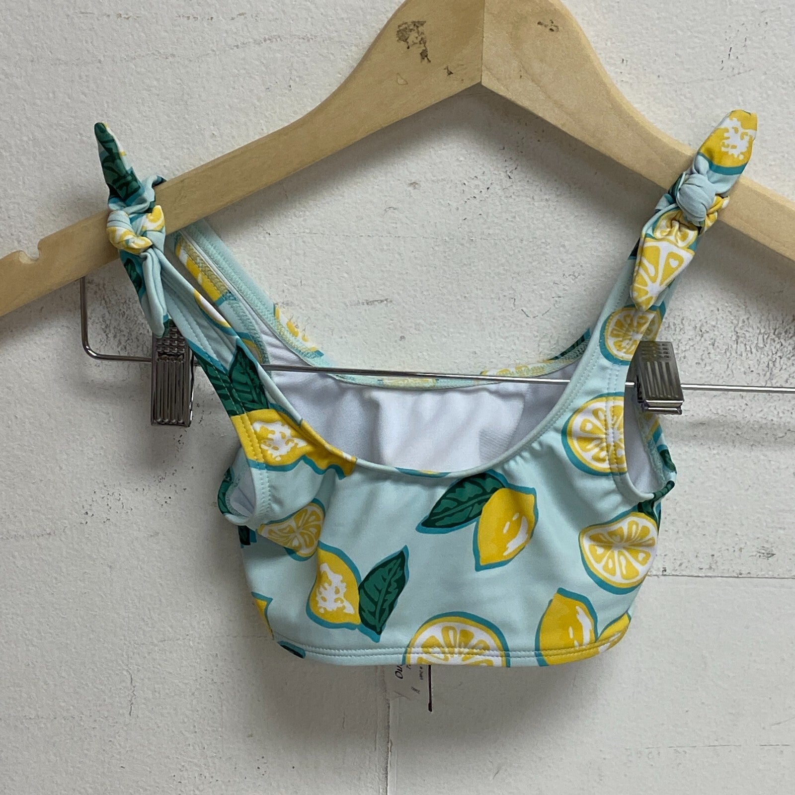 DSG Girls Fashion Swim Top Halter Straps Graphic Print Mint &Lemon Green DSG8115