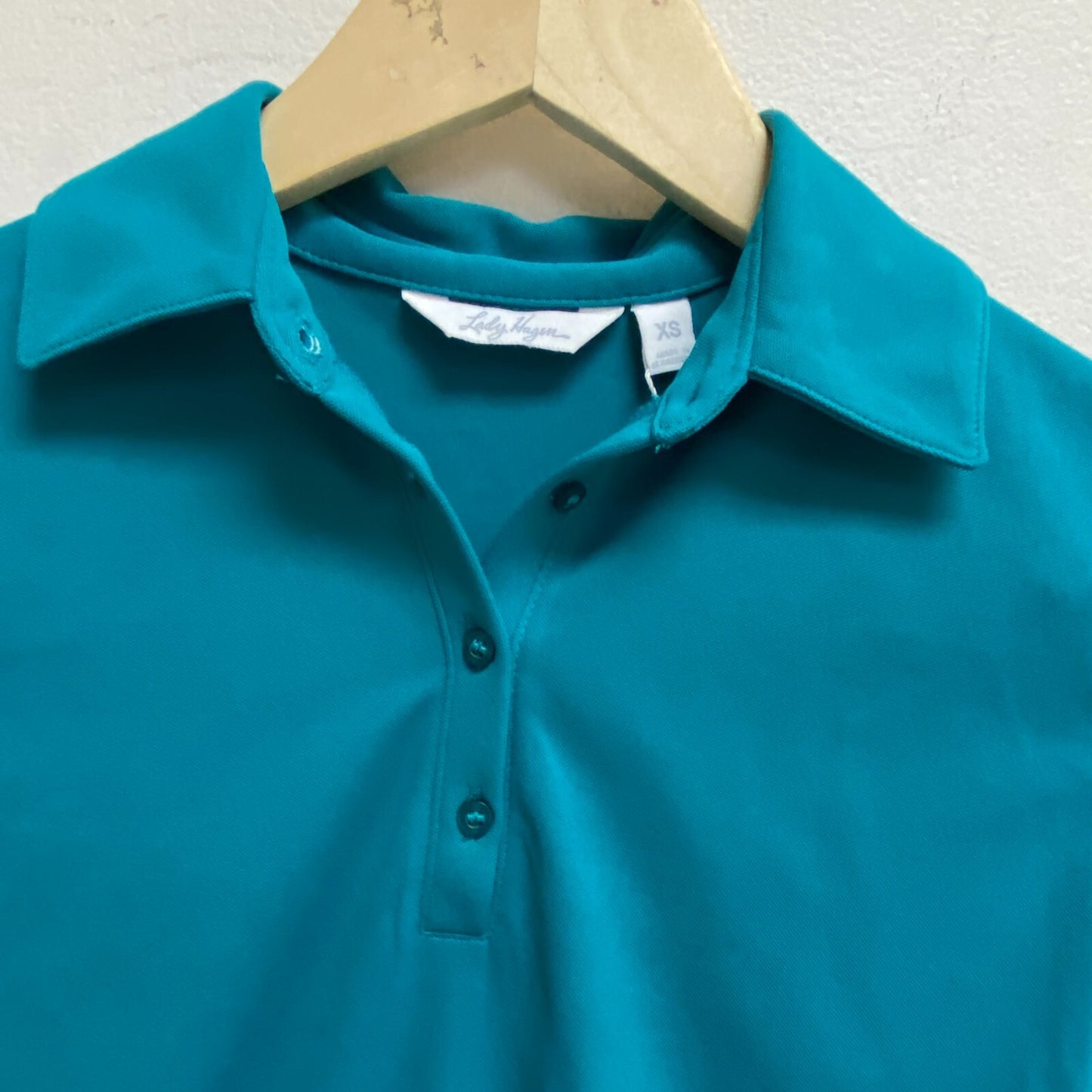 Lady Hagen Women's Pique Short Sleeve Polo Rich Turquoise WGH11401F22 New