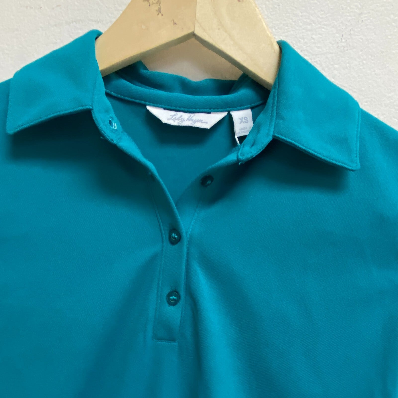 Lady Hagen Women's Pique Short Sleeve Polo Rich Turquoise WGH11401F22 New