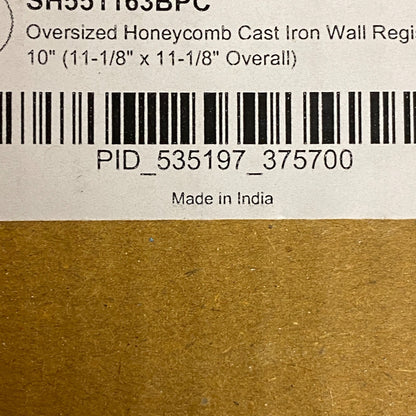 Signature Hardware Oversized Honeycomb Cast Iron Wall Register - 10" x 10"