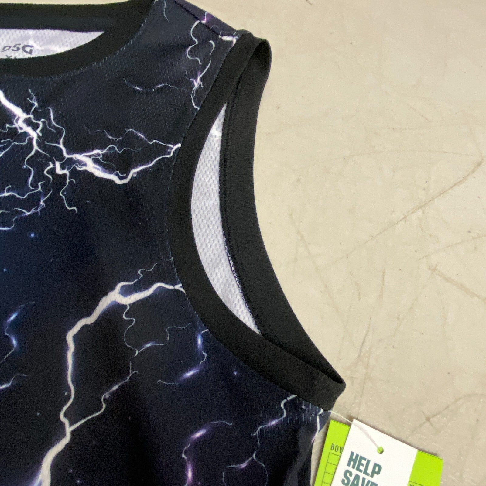 DSG Boys Training Basketball Tank Polyester Print Storm Pure Black DAB12112PRT