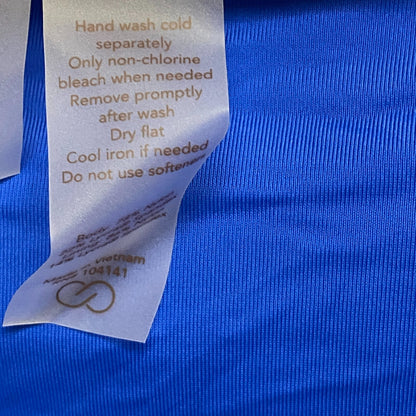 Calia Mid Rise Wide Band Swim Bottoms Bright Blue Solid WSA20406