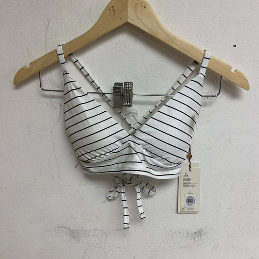 Calia Womens High Rise High Neck PowerSculpt Top Stripe White WSA22213PRT