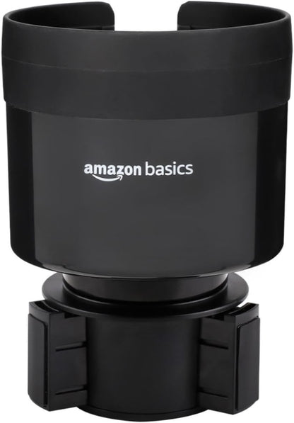 Amazon Basics Car Cup Holder Expander Adjustable Base Fits Large Bottles Black