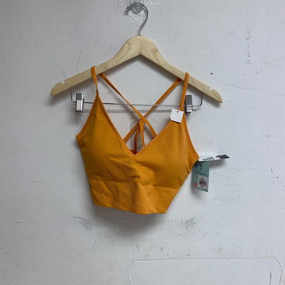 DSG Women's Low Support Seamless Ribbed Halter Strappy Bra Light Orange DAW11710