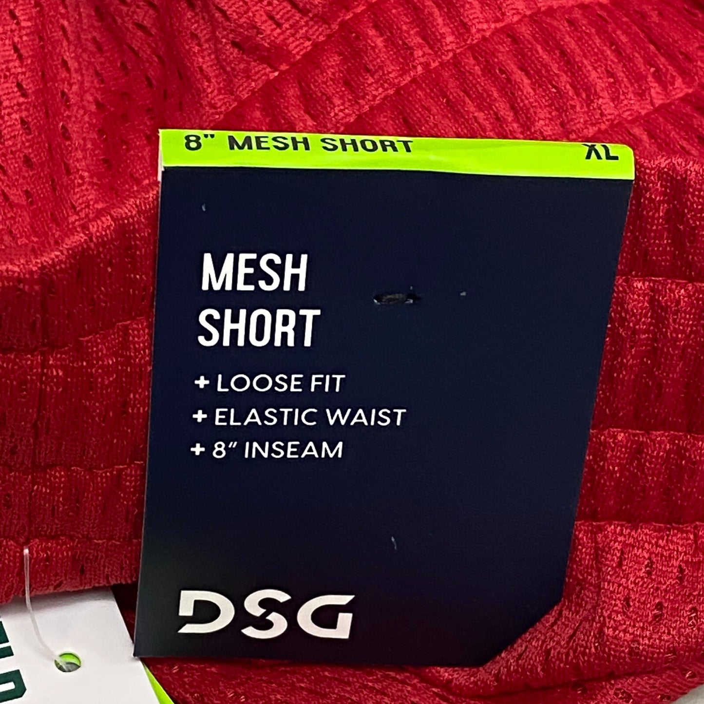 DSG Boy's 8" Training Pocketless Mesh Short Loose Fit Elastic Waist Tango Red