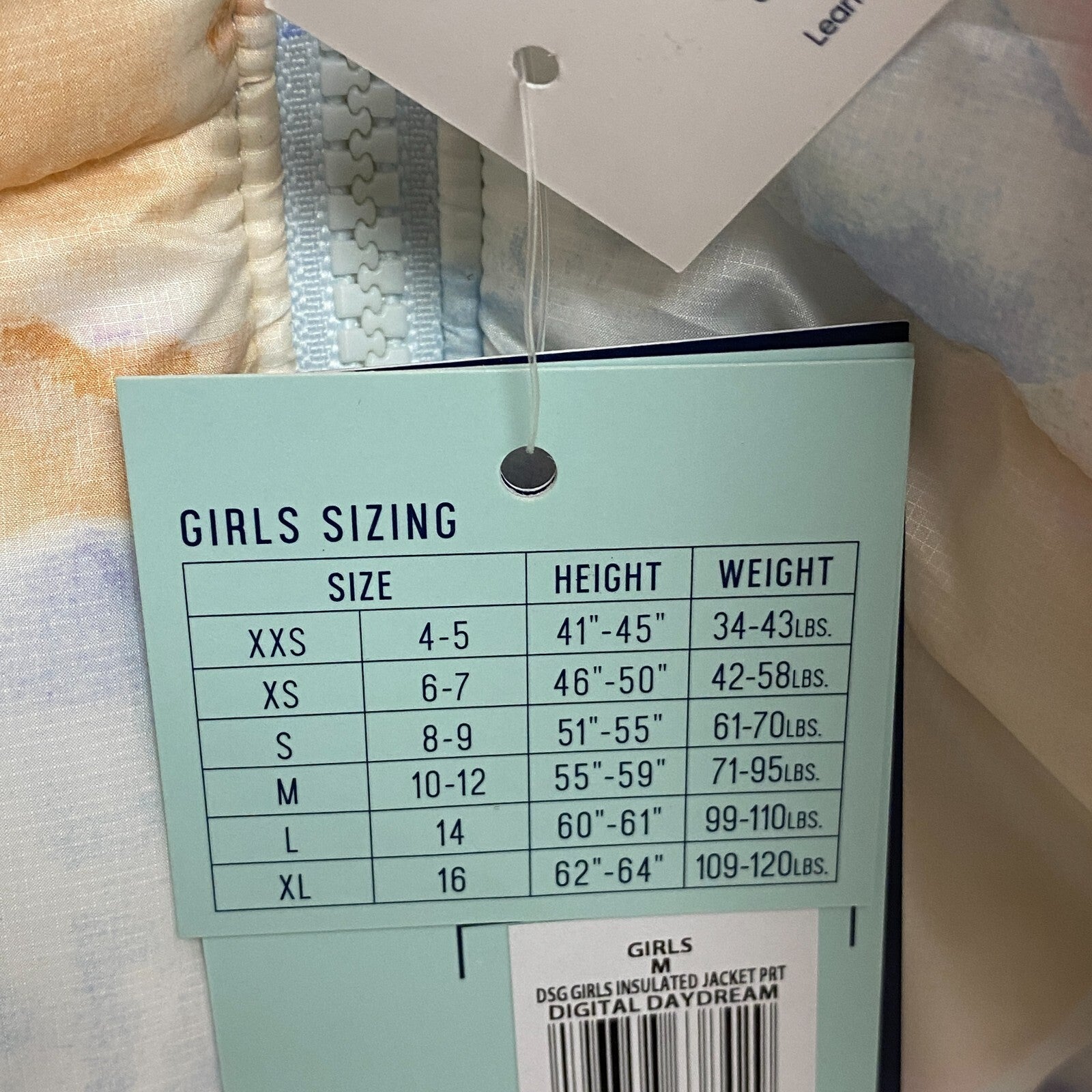 DSG Girls Winter Insulated Puffer Jacket PRT Digital Daydream Camo DOG23501PRTA