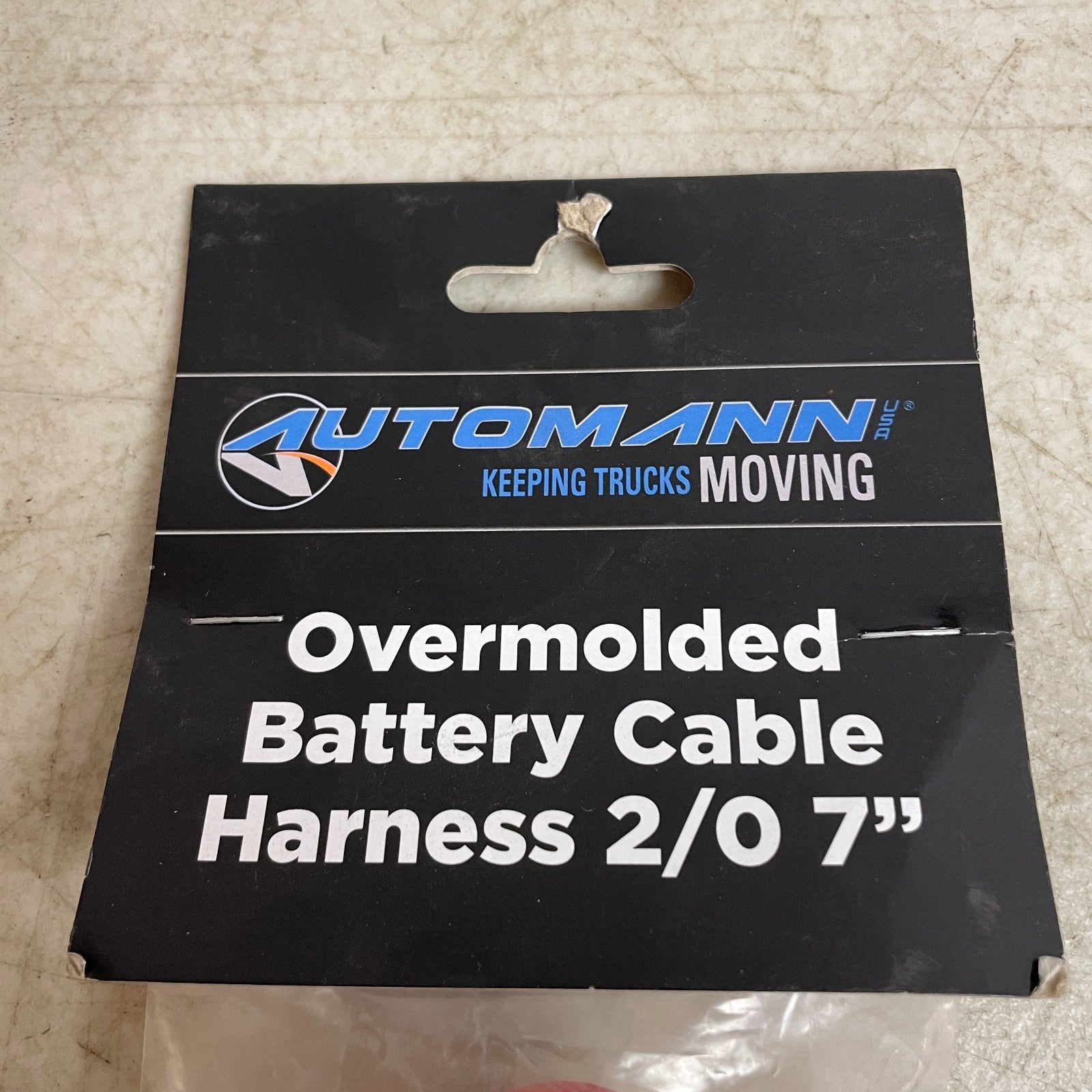 Automann Overmolded Battery Harness 2/0 Gauge 7″ Black Heavy-Duty 178.2020BK