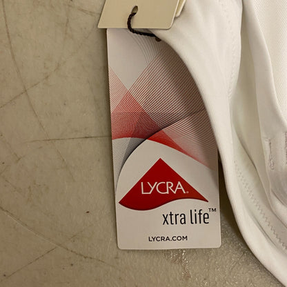 Calia Women's Swim Runched Front Cross Top Pure White WSA23204 Brand New!