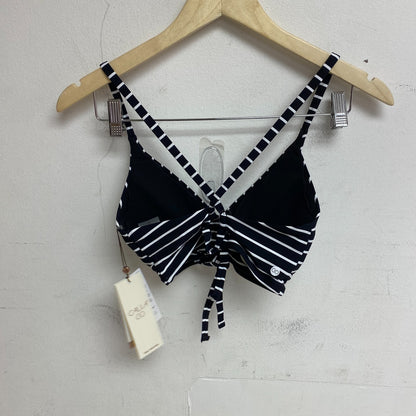 Calia Womens Triangle Strappy Tie Back Bikini Top Stripe Black/White WSA23201PRT