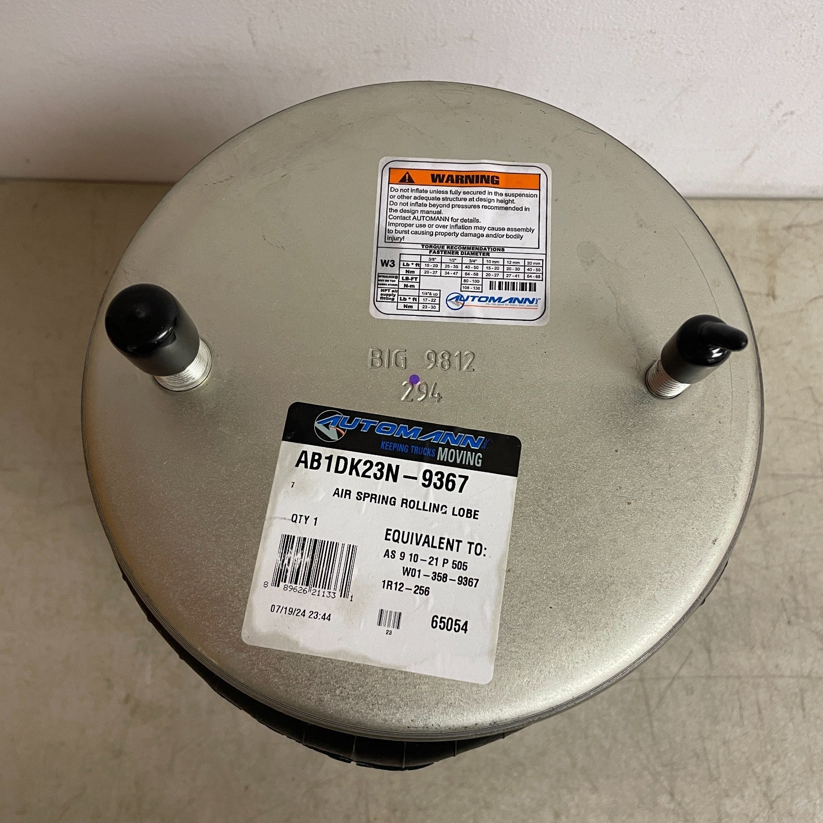 Automann Phoenix AB1DK23N-9367 Rolling Lobe Air Spring Assembly Heavy Duty