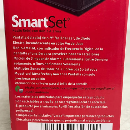 Emerson SmartSet CKS1900 Dual Alarm Clock Radio AM/FM Dimmer 0.9" LED Display