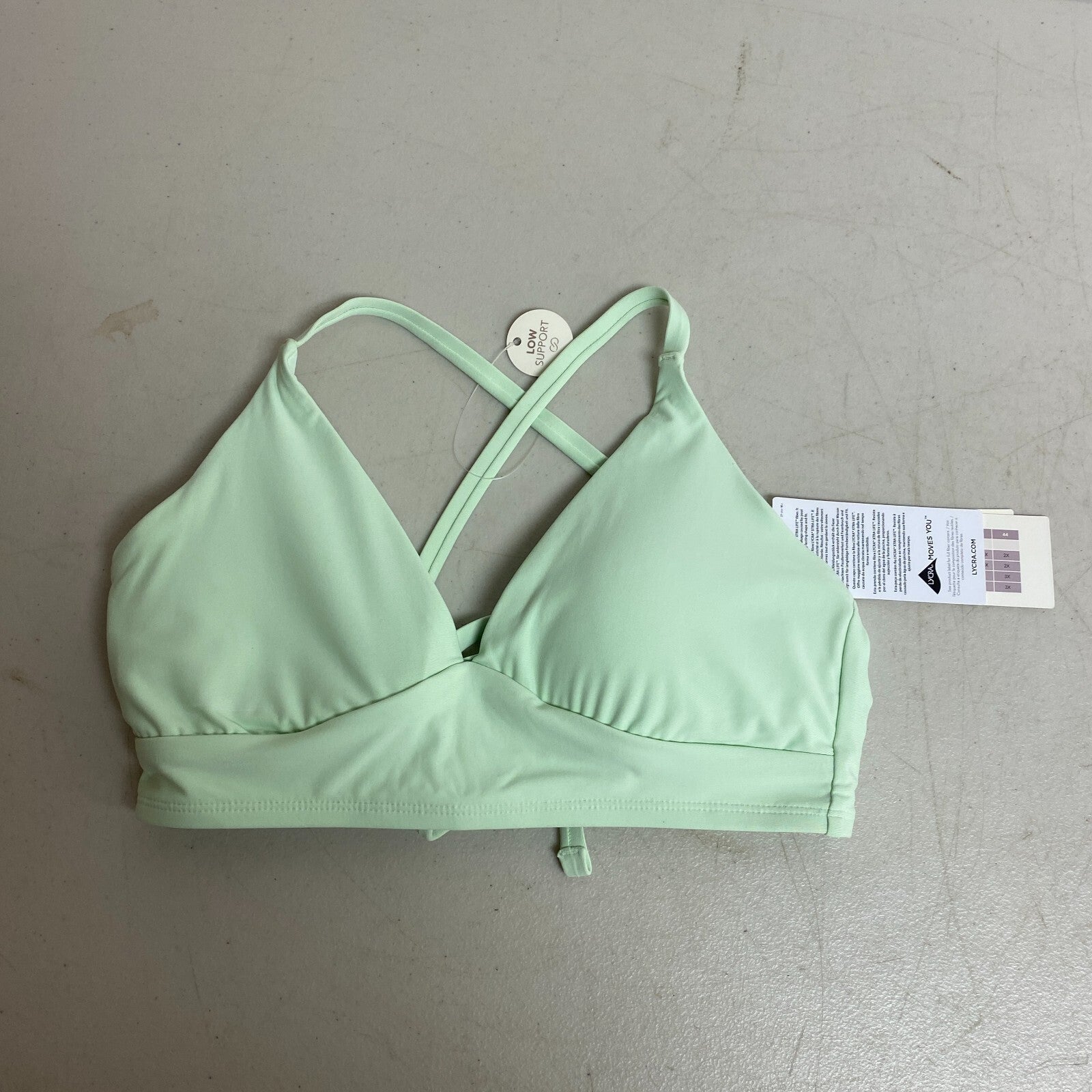 Calia Women's Swim Collection Low Support Triangle Bikini Top Pistachio Green