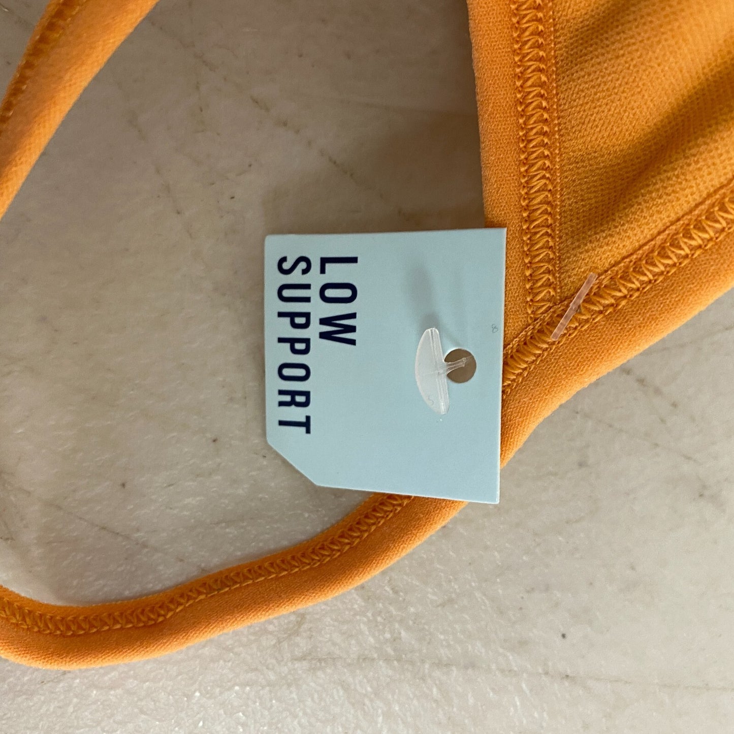 DSG Women's Low Support Seamless Ribbed Halter Strappy Bra Light Orange DAW11710