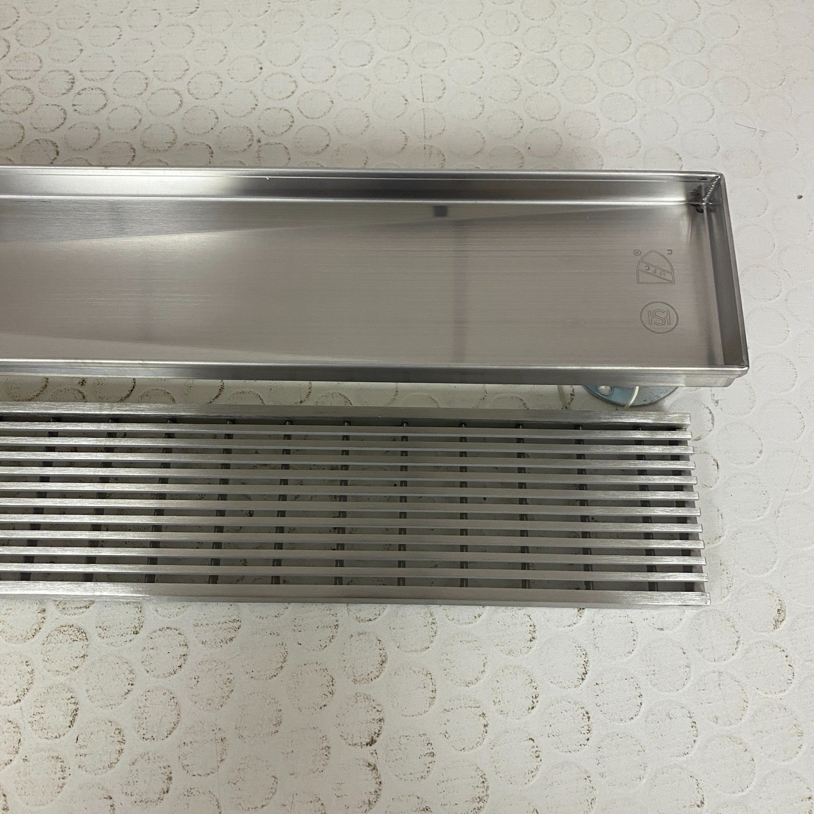 Signature Hardware 48" Carmen Linear Shower Drain Brushed Stainless Steel