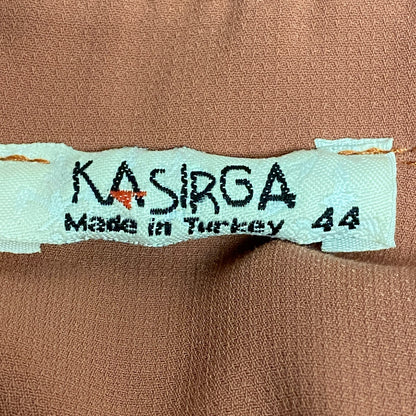 Kasirga Womens Clay Red 5 Button Up 2 skirt Layer Dress Longsleeve Size US10