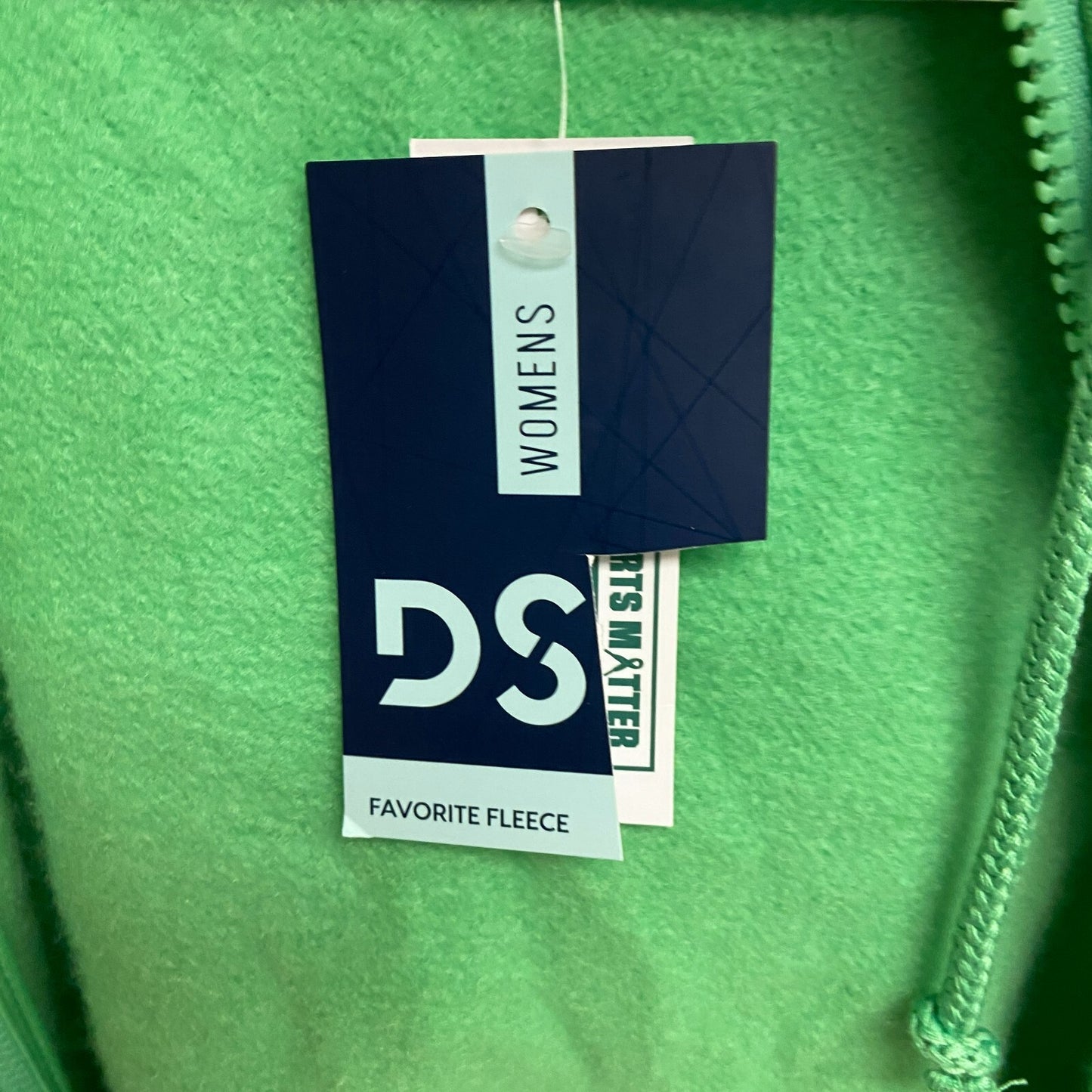 DSG WOMENS FAVORITE FLEECE SS ZIP SLIME GREEN Solid  DAM13410