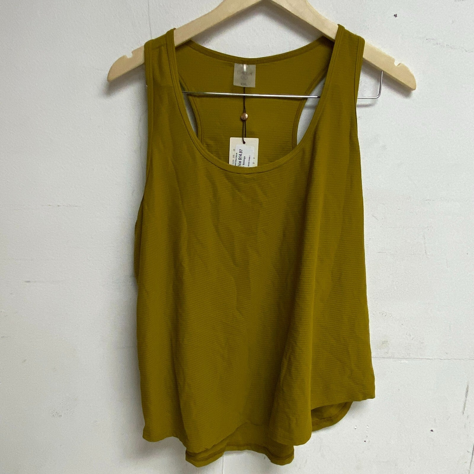 Calia Women's Scoop Racer Tank Brown Solid WAX11205S Summer Trendy Stylish