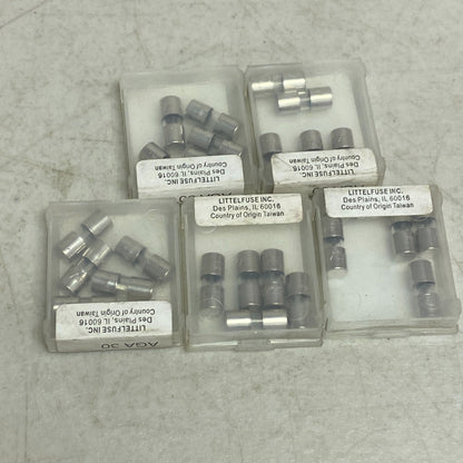 Littelfuse Fuse Aga 1Ag 32V 15A 30A Various Amp Clear Glass Assortment 5 pack 30