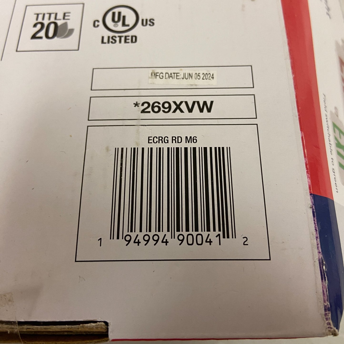 Lithonia Lighting Switch Hardwired LED White Exit Sign and Emergency Light