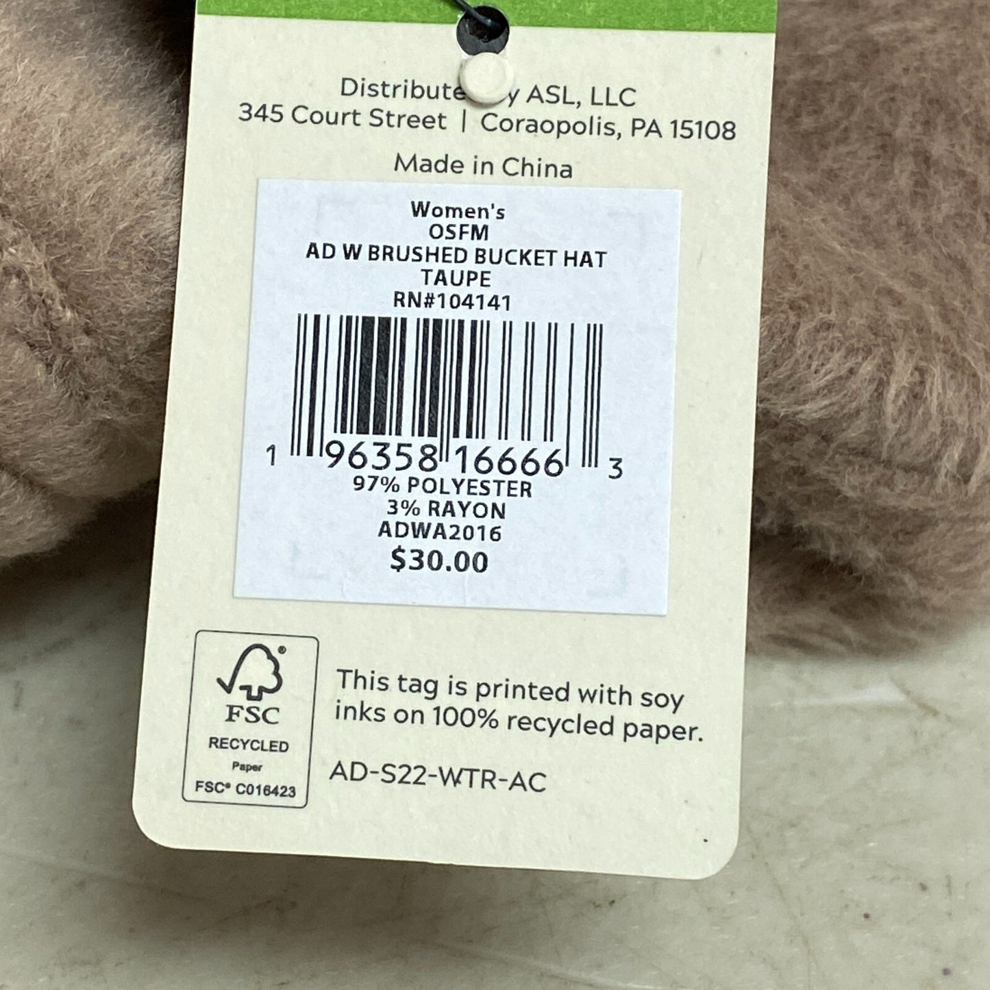 Alpine Design Women's Brushed Bucket Hat One Size Fits most Women Beige ADWA2016